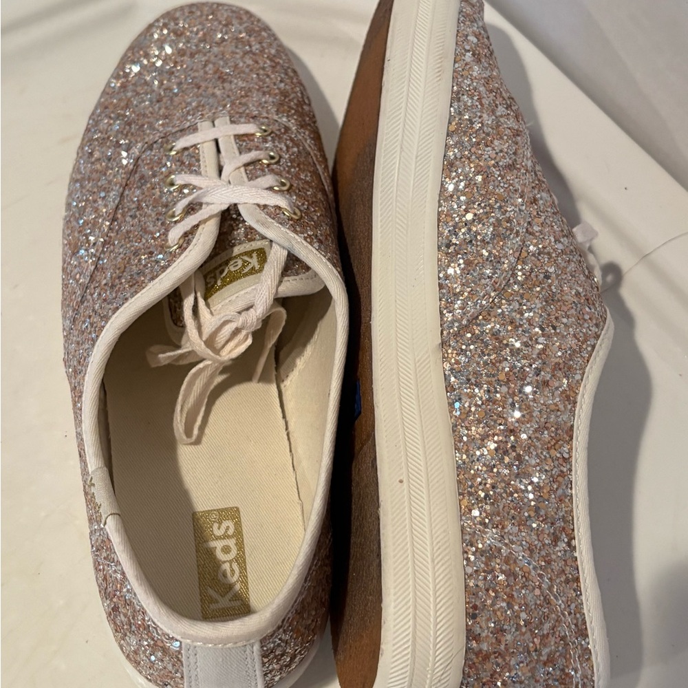 Keds Women's Sparkle Sneakers - Silver and Cream - Picture 3 of 3